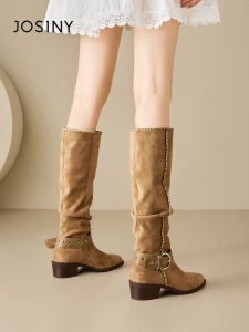 Josiny | Elegant Long Pointed Knight Boot Western Style
