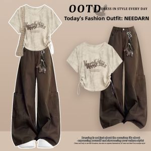 NEEDARNA | Attractive Korean Style Short Sleeve T-shirt Set