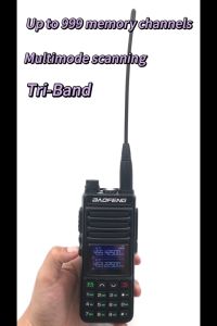 Baofeng UV13H Walkie Talkie 2 Set 10W Tri-Band Two Way Radio 999CH Portable Base Radio Type-C Fast Charging Multimode Scanning