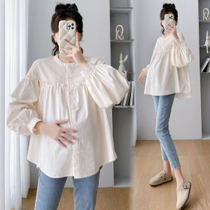 Áo Blouse Bầu Dáng Rộng Patchwork Babydoll