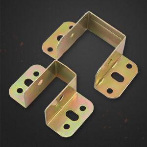 【XZxinzhan】U Shaped Metal Bed Bracket Bed Frame With 4 Screws Fixing Connecting Furniture Rail Hook Brackets Hinge Fitting Connector