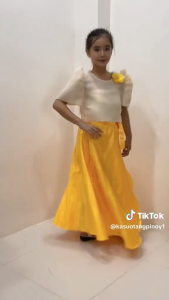 YELLOW GOLD - JUCI BOLERO FILIPINIANA AND SKIRT FOR KIDS