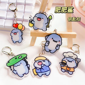 Cute Cartoon Shark Keychain Couple Mobile Phone Bag Decor Toy Hanging Ornament Acrylic Material Creative Gift Keychain