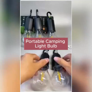 USB Outdoor Camping light Led Retro Lighting bulb solar camping lantern portable waterproof Tent camp lamp Type-C rechargeble modes 3 Lighting modes Tungsten Light Tent Lamp with Clip Hook Emergency work light hiking camping set equipment