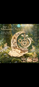 Star of Midsummer Night DIY Wooden Music Box Puzzle | Real Music Box | Optional Paint Kit | Craft Gift