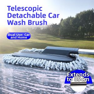 MINGLU | All-Purpose Car Cleaning Tool Soft Bristle Brush Adjustable Handle