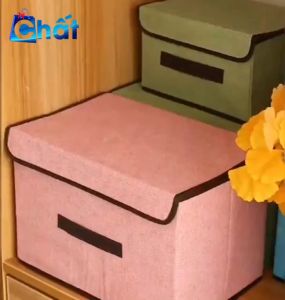 Combo 2 Hộp Đựng Đồ Lưu Trữ 2 Tủ Vải Lanh Đựng Đồ (1 lớn 1 nhỏ) Bộ 2 Cái Thùng Vải Lanh Không Dệt Hộp Vải Đựng Đồ 2 Mảnh (giao mẫu ngẫu nhiên ) Hộp Có Nắp Chống Bụi Khung Cứng Có Tay Xách Đựng Đồ Đa Năng.