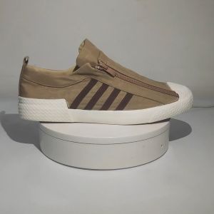 Musim Panas Bernapas Kantor Kuliah Kanvas Sepatu Santai Pantofel Ritsleting Empuk Pria Kerja Cowok Dewasa Slip On Tanpa Tali Ringan