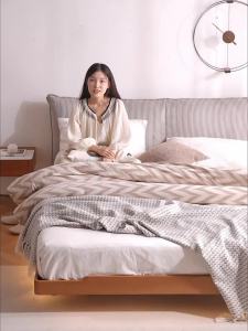 YUANSHI YUANSU | Modern Simple North American Cherry Wood Single Vintage Floating Bed