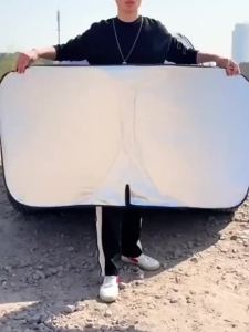 Tấm Che Nắng Kính Chắn Gió Chống Tia UV Có Thể Gập Lại Cho Ô Tô Tấm Che Nắng Bằng Kim Loại CANVAS Phổ Thông Cho Skoda Octavia Rapid Fabia Tuyệt Vời Kodiaq Scala Karoq Kamiq
