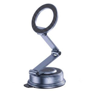 Universal Magnetic Car Phone Mount Suction Cup Aluminum Alloy Foldable 360 Rotate Stand for iPhone Android Windshield Dashboard