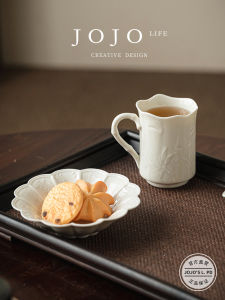 High-End Ceramic Coffee Cup And Plate Set JOJOS L. PD.Academy. Ash Grass Fine Home Use Nordic Style Non-Handmade Texture