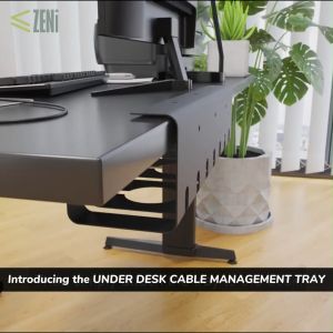ZENi Under Desk Cable Management Tray | Socket Extension Holder For Working Table