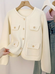 AMILUCK | Christmas Red Knitted Womens Jacket Round Neck Open Cardigan Festive Celebration Sweater Lucky Year Dragon Year Commute Style