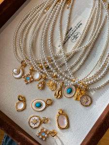 CAFFTI | Detachable DIY Pearl Shell Turquoise Pendant Single Unit