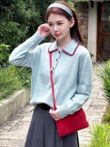 เสื้อสเวตเตอร์ถักคอวีหลวมๆ นุ่มๆ สำหรับผู้หญิง ฤดูใบไม้ร่วง/ฤดูหนาว 2025 ใหม่ แขนยาว ปกติ ปกติ ปกติ ปกติ ปกติ