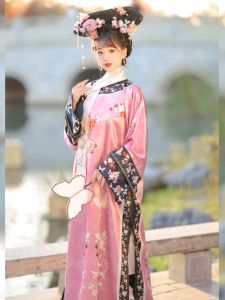 Good Luck New Style Qing Dynasty Flag Costume Womens Clothing Traditional Chinese Court Fashion Hanfu Skirt by Han Tang Dream Weave