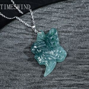 TIMESWIND Original A-type Jade Natural Butterfly Fairy Exquisite Pendant S925 Silver Women Necklace for Gift with Certificate