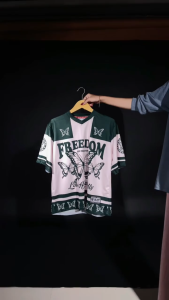 KHF | Jersey Vintage Number 100 Wanita Laki-Laki Cewek Futsal Bahan Dryfit Brazil Milano Full Printing Oversize Casual Rugby Retro Streetwear Hockey Retro NFL Bola Olahraga Boxyfit Pakaian