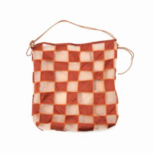 Casselini Large Capacity Checkered Tote Bag Womens Crossbody Shoulder Bag Adjustable Strap Casual Simple Style Soft Polyester