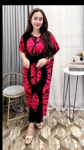 Daster lowo jumputan merah dLUMINTU - bisa COD