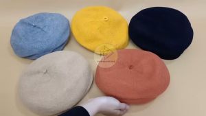 Topi Baret Korea Wanita Dewasa Bahan Wol Tebal Premium Polos Best Life ever Fashion Cewek BRT3