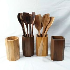 LusioSB Tempat Spatula Aestetik Kayu Jati Tempat Sutil Sodet