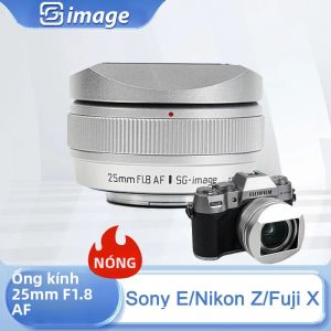 Ống Kính Tự Động Lấy Nét SG Image 25mm F1.8 AF Dành Cho Máy Ảnh Không Gương Lật APS-C Có Kèm Chụp Nắng Tương Thích Với Fuji X Sony E Nikon Z A6600 A6400 A5100 Z6 Z7