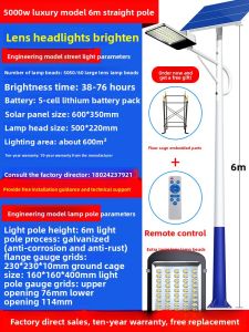 LANSHI | Solar Power High Pole Courtyard Light 6m
