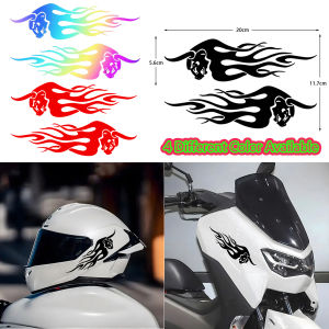 Flame Bull Motorcycle Sticker Flaming Bull Motorcycle Front Windshield Body Helmet Waterproof Vinyl Decal