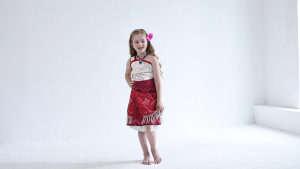 Moana-Inspired Party Dress for Girls Cotton Holiday Costume with Fringe 2-12 Years