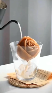 3D Rose Ice Mold Large Ice Cube Tray Rose Flower Ice Mold Ice Cube Silicone Rubber Ice Ball Maker Reusable