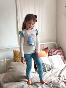 Girls and Boy Pajamas Baju Tidur Anak Perempuan dan Anak Laki Laki 1 Set Lengan dan Celana Panjang 95% Katun Halus Lembut Tebal Motif Bunga Hewan Kelinci Domba Rusa Putri Alice Ironman Roar Robot Motion Batman Bear HYTS