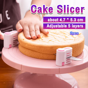 2 Pcs Cake Slicer Cutter 5 Layers Cake Bread Leveler Slicer cutter Set DIY Fixator Cutting Tools 4.7*5.3cm