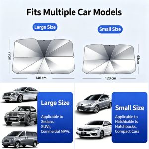 Sun Shade Umbrella for Car Windshield Foldable Sunshade Front Window Cover for UV Block Heat Protection Protector Parasol