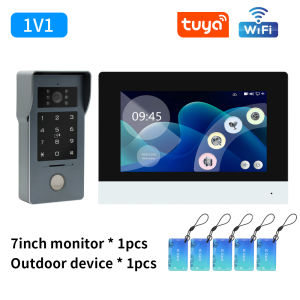 WiFi 1080P Màn Hình Cảm Ứng Màu Chuông Cửa Video Camera Liên Lạc Kiểm Soát Truy Cập Hệ Thống IP Bảo Mật Với Hỗ Trợ Ứng Dụng RFID Tuya