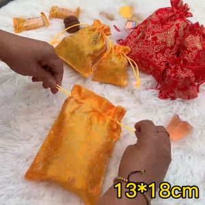 Chinese Classic Dragon Drawstring Bag Jewelry Storage Packaging Pouch Bag Doorgift Bag Wedding Candy Storage Beg Kain 礼物袋 喜糖袋 首饰珠宝袋