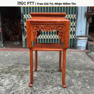Đôn Vuông mẫu Chân Hoa Hậu gõ Hương Đá hàng Mộng Ghép 100% kích thước 35 x 35 cao 80 cm