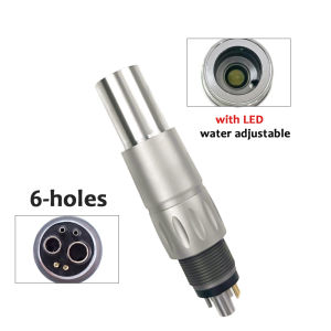 Dental PTL LED Light Coupler Connector Quick Coupling For Optical Fiber High Speed Air Turbine Handpiece 6 Holes