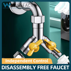 2 Way Tap Splitter Heavy Duty Brass Dual Valve Adapter For Washing Machine And Bidet - HDB Universal Fit