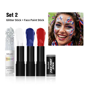 ibcccndc | Face Body Paint Stick Set Non-Toxic Hypoallergenic Eye Black for Football Baseball Softball Halloween SFX Cosplay Party Makeup
