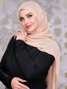 Muslim Plain Hijab Bubble Chiffon Scarf Women Solid Color Shawls Hijabs Headband Islamic Headscarf Foulard Femme