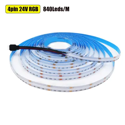 DC 12V 24V COB LED Strip 840 784LEDs/M RGB RGBW RGBWW RGBCCT High Bright Dotless Home Decor Led Tape Diode Flexible Ribbon Rope