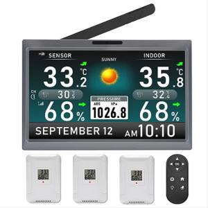10.1 Inch WiFi Weather Station TFT HD Display with Support 8 Sensors Real-Time Data Upload Smart Alarm Clock Digital Photo Frame