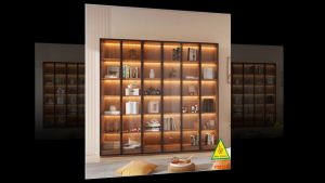 TỦ TRANG TRÍ PHÒNG KHÁCH BẰNG GỖ MDF CÁNH KÍNH TTK312 - NỘI THẤT LẮP RÁP VIENDONGADV