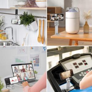 ที่วางโทรศัพท์ตั้งโต๊ะแม่เหล็กสากลสิ่งจำเป็นในการเดินทางการหมุนแบบยืดหยุ่นที่วางโทรศัพท์บนเครื่องบินที่นั่งขาตั้งโทรศัพท์แบบปรับได้