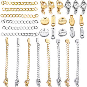 Stainless Steel Lobster Clasps Connector Extension Chains Link Jump Rings Connector for Bracelet Necklace DIY Jewelry Making