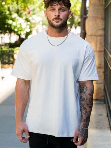 New Summer Casual Short Sleeve T Shirt Small Collar Loose Pure Color Heavy Duty Cotton Mens Sportswear