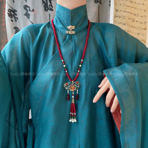 Ming Dynasty Style Soft Lapis Lazuli Necklace Back Cloud Tassel New Chinese Style Horse Tail Skirt Accessories Ethnic Fashion Jewelry