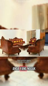 Sofa Ruang Tamu Kekinian 2025 Set Kursi Jati Jepara Mewah Mebel Kayu Jati